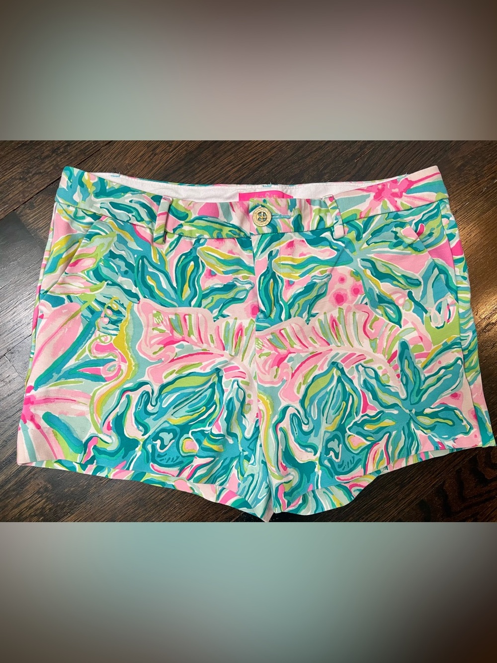 Lilly Pulitzer Callahan Knit Shorts in One in A Melon Tropical Print Sz 8